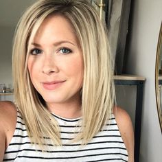 Medium Length Haircut For Round Faces Straight, Midlength Haircuts Straight Hair, Vavavoom Hair, A Line Bob Haircuts, Kate Bryan, Makeup Item, Medium Bob, Midlength Haircuts, Shoulder Length Hair Cuts