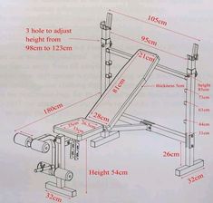 a diagram showing the height and width of a bench presser for home gyms