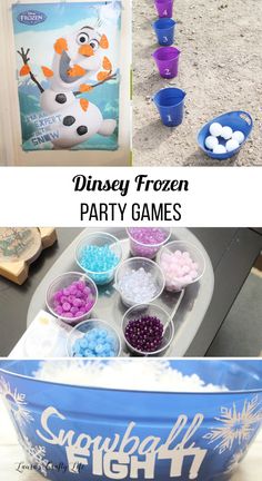 frozen party games for kids to play in the sand and water with snowflakes