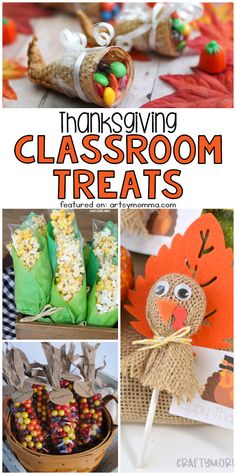 thanksgiving classroom treats for kids and adults to enjoy in the fall or halloween season with