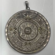 Large 2.5” Sterling Silver 925 Mayan Calendar Necklace Pendant Mexican 2 Sided First 2 Pictures Show Both Sides Of Pendant. Please Review Pictures Closely, You Will Receive The Exact Item Pictured. Xp Calendar Necklace, Mayan Calendar, Both Sides, Necklace Pendant, Picture Show, Silver 925, Womens Jewelry Necklace, Jewelry Necklaces, 925 Sterling Silver