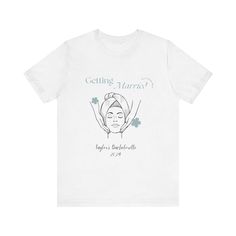 Celebrate the bride's special day in style and comfort with our Spa-Themed Bachelorette Party T-Shirt! This gorgeous shirt, featuring a woman getting a relaxing facial in soothing blue tones, is the perfect way to set the tone for a laid-back, luxurious bachelorette weekend. With the statement "Getting Married" printed on the front, it's fully customizable to include the bride's name and the year of the bachelorette party--making it a unique keepsake that the bride and her squad will love! Why Y Spa Bachelorette, Relaxing Facial, Themed Bachelorette, Spa Weekend, Lounge Party, The Bachelorette, Bachelorette Party Themes, Bachelorette Weekend, Blue Tones