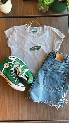 Surfergirl Style, Fireplace Tv Wall Decor, Room 2023, Fireplace Tv Wall, Tv Wall Decor, Outfit Inspo Summer, Green Converse, Fashion Board