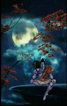 an image of a person sitting in the moonlight