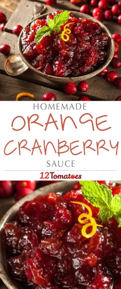 homemade orange cranberry sauce in a bowl