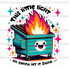 this little light i'm conna left shine shirt design with fire in the chest