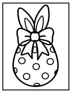 an easter egg with a bow on it's head and polka dot printable