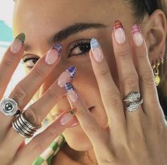 Summer Funky Nails, Festival Nails Coachella, Glastonbury Nails, Coachella Nails, Summery Nails, Her Nails, Nail Jewelry, Dream Nails, Fire Nails