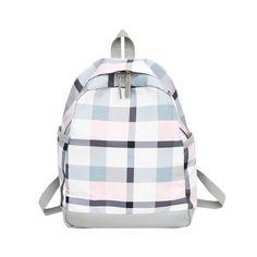 UAKISS - New Girl Plaid Backpack Lady Fashion Travel Backpacks Simple College Style Shoulder Bag Female Student Schoolbag Gray Zipper Closure Bag For Students, Trendy School Backpack Shoulder Bag, Gray Backpack Shoulder Bag For School, Gray Backpack For Students, Trendy Large Capacity Gray Backpack, Casual Satchel School Backpack, Large Capacity Gray Student Bag, Casual School Satchel Backpack, Casual Standard Backpack For School