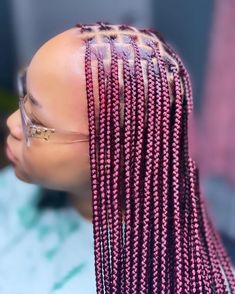 medium knotless braids with blonde tips Dark Pink Braids, Medium Knotless Braids With Color, Knotless Braids With Color, Boho Knotless Braids With Color, Crazy Braids, Braids With Color, Medium Knotless Braids, Pink Braids, Medium Knotless