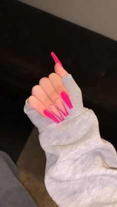 hot pink acrylic set 💖 | Pink acrylic nails, Baby pink nails, Baby pink nails acrylic Baby Pink Nails Acrylic, Acrylic Nails Stiletto, Pink Tip Nails, Baby Pink Nails, Spring Acrylic Nails, Hot Pink Nails, Long Acrylic Nails Coffin, Long Square Acrylic Nails