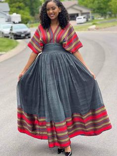 Beautiful Ethiopian and Eritrean Habeshan Dress. Stylish Menen, 100% Cotton. Oromo Dress, Shweshwe Designs, Eritrean Culture, Ethiopian Dresses, Eritrean Dress, Beautiful Ethiopian, Ethiopian Clothing, Ethiopian Traditional Dress, African Traditional Wear