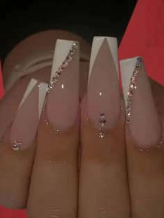 50+ Stunning Winter Nail Art Designs for Christmas and Beyond - HubPages Long Acrylic Nail Designs, Long Acrylic Nails Coffin, Acrylic Nails Coffin Pink, Almond Shape, Long Square Acrylic Nails