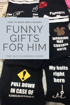 funny gifts for him are on display in this book, which is about how to make men's boxers