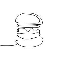 a line drawing of a hamburger