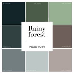 the color scheme for rain forest is shown in shades of gray, green and brown