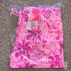 Nwt Lilly Pulitzer Emora Knit Pant Pink Blossom Wild About You Sz S. Smoke Free And Pet Free Home. Pink Stretch Beachwear Bottoms, Stretch Pink Beachwear Bottoms, Pink Stretch Sleepwear With Elastic Waistband, Pink Pajamas With Pockets, Purple Pants For Pajama Party, Pink Bottoms With Elastic Waistband For Sleepover, Fitted Pink Bottoms For Sleepover, Purple Bottoms For Summer Pajama Party, Spring Pink Swimwear With Elastic Waistband