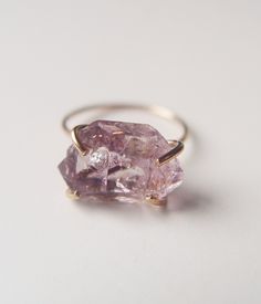 Featuring a stunning natural Vera Cruz Amethyst Herkimer stone in beautiful quality. The gemstone was hand crafted into a 14k gold filled bezel set ring. The stone measures approx. 10mm long I made this ring in size 6. It can be made larger upon request. This piece is a limited edition. Please note, each of these stones can differ in color & shape from the original picture piece. My QUALITY: Gold filled pieces contain 100+ times more real gold than gold plated pieces. Gold filled pieces are Gold Faceted Amethyst Ring, Yellow Gold Amethyst Crystal Promise Ring, Yellow Gold Amethyst Crystal Ring For Promise, Amethyst Crystal Ring In Yellow Gold For Promise, Pink Amethyst Gemstone Ring, Fine Jewelry Amethyst Ring With Vs Clarity, Vs Clarity Amethyst Rings For Wedding, Purple Amethyst Promise Ring With Vs Clarity, Pink Amethyst Crystal Ring With Gemstone