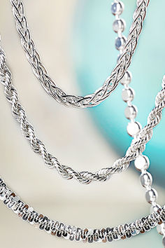 Sterling Silver Chains and Necklaces Silver Rope Chain Link Jewelry, Black Stainless Steel Cable Chain Necklace, Sterling Silver Link Necklace With Rope Chain, Nickel-free Black Alloy Necklace, Luxury Sterling Silver Chain Bracelet, Tarnish Resistant, Silver Chain For Men, Bow Jewelry, Wristbands, Black Bow