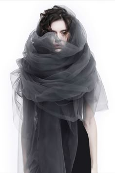 Tulle scarf wrap for photoshoot 
#tullewrap #tulleshawl #promveil #futuristic #fantasy #avantgarde #dystopian #gothicveil #witchshawl Black Bridal Veil, Tulle Scarf, Sheer Shrug, Tulle Shawl, Fairy Gown, Vampire Wedding, Maternity Photo Shoots, Tulle Cape