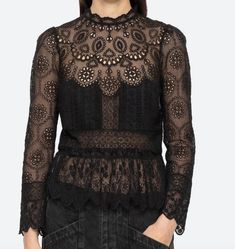 The Lainey embroidered long sleeve top features delicate eyelet embroidered detailing throughout, peplum hemline and sheer accents. Details: self-76% cotton, 24% nylon lining-100% cotton embroidery-100% polyester invisible back zipper designed for a slimmer fit style #AW24-038 model is 5'10'' and wearing a size 4 Sea Ny, Coat Dress, Sale Design, Long Sleeve Top, Sweater Top, Jumpsuit Dress, Fitness Fashion, Long Sleeve Tops, Sleeve Top