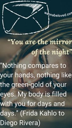 a woman laying down with her head in her hands and the words you are the mirror of the night