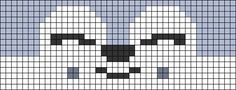 a cross stitch pattern with an image of a dog's face in black and white