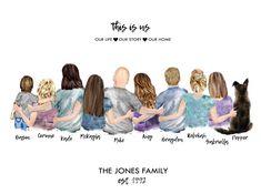 the jones family is sitting in a row