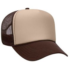 OTTO CAP 5 Panel Mid Profile Mesh Back Trucker Hat Size: One Size.  Gender: unisex.  Age Group: adult. Brown Trucker Hat, Nike Stuff, Merch Ideas, Back Hat, Mesh Cap, Cap Design, Hat Sizes, Trucker Cap, Tan Brown