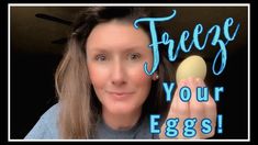 a woman holding an egg in front of her face with the words free your eggs