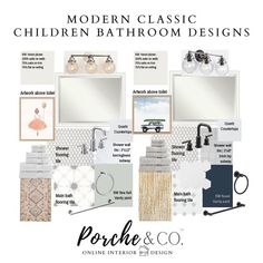 an advertisement for modern classic children's bathroom designs