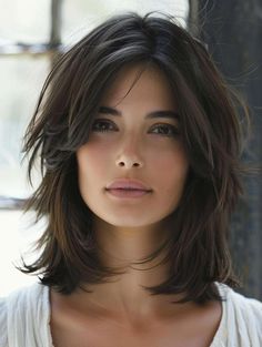 Stylish Shoulder Length Haircuts: Perfect for Every Hair Type and Age Woman Medium Haircut, Medium Length Bob With Layers And Bangs, Haircuts With Bangs Round Face, Shoulder Length Hair For Round Faces, Shaggy Shoulder Length Hair, Shaggy Medium Hair With Bangs, Mama Haircut, Masc Hair, Shaggy Layered Bobs