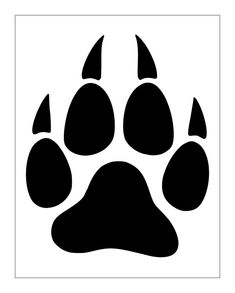 an animal paw print on a white background