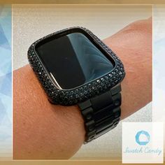 ✨ Elevate your style with our Ultra Black Apple Watch Band and Lab Diamond Bezel! ✨ Transform your wrist into a statement piece that sparkles and shines, perfect for any occasion. 💎✨ Don’t just wear a watch; wear a masterpiece! Get yours today for only $46.00 and step up your bling game! 🖤⌚️ #AppleWatch #LuxuryStyle #BlingBling #FashionAccessories #WatchAddict #JewelryLover #WristGame #TrendyFashion #StylishWatches #AccessorizeYourLife
 Shop Now https://www.etsy.com/listing/1611736053/ultra-black-apple-watch-band-49mm Rectangular Black Wear-resistant Watch Accessories, Black Bracelet Strap Apple Watch Band As Gift, Modern Black Watch Bands As Gift, Black Wear-resistant Apple Watch Band, Wear-resistant Black Rectangular Apple Watch Band, Black Wear-resistant Rectangular Apple Watch Band, Apple Watch Cover, Black Apple Watch, Black Apple Watch Band