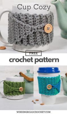 crochet coffee cup cozy free pattern