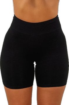 Elastic Seamless Solid Color Biker Shorts, Basic Fitted Biker Shorts For Loungewear, Basic Fitted Loungewear Shorts, Basic Fitted Shorts For Loungewear, Basic Biker Shorts For Loungewear, Fitted Elastane Shorts For Loungewear, Stretch Hip-length Shorts, Basic Mid-thigh Biker Shorts, Solid Color Short Length Leggings For Gym