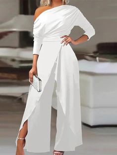 onecozyday Party Rompers, Casual Professional, Wide Leg Romper, Jumpsuit Elegant, Estilo Chic, Jumpsuit Party, Aaliyah, Fashion Pattern