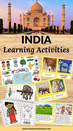 india learning activities with pictures and words