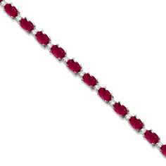 Ruby & Diamond Tennis Bracelet 14k White Gold (12.00ct) - CBB172 Ruby Bangles, Tiaras Jewellery, White Gold Bangle, Ruby Bracelet, Jewelry Post, July Birthstone Jewelry, Diamond Tennis Bracelet, Sparkle Jewelry, Ruby Jewelry