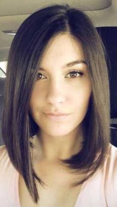 Brunette Bob Haircut, Long Bob Haircuts, Long Bob Hairstyles, Long Straight Hair, Long Bob, Hair Today, Great Hair, Gorgeous Hair, Bobs Haircuts