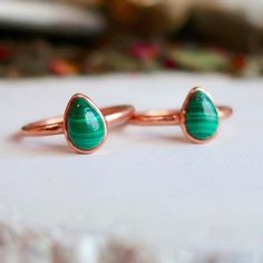 Malachite Teardrop Copper Ring - Blackbird & Sage Malachite Ring, Bright Copper, Malachite Rings, Malachite Stone, Copper Ring, Santa Fe Nm, Everyday Rings, Metal Shop, Copper Rings