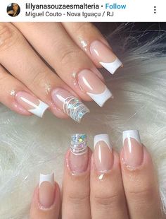 Glitter Gel Nail Designs, Gel Nails French, Pink Gel Nails, Subtle Nails, Stylish Nails Designs, Glitter Gel Nails, Work Nails, Bling Acrylic Nails, Chic Nails