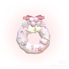 an inflatable donut shaped like a baby's pacifier with stars and bows