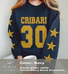 Show your love for your favorite school, team or person with this adorable custom number sweatshirt!! This cozy sweatshirt features your custom number (and optional name) with 3 cute stars on each sleeve, printed on a comfortable fit, crewneck sweatshirt that fits like a well-loved favorite. -->> Want this design on the back of a hoodie sweatshirt?? Snag it here: https://onbirchlane.etsy.com/listing/1725001260 We have tons of cute designs in our shop, check them out here! https://onbirchlane.ets Puff Vinyl Sweatshirt, Puff Vinyl, Sports Numbers, School Team, Cute Stars, Sports Mom, Branded Sweatshirts, Workout Sweatshirt