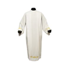 Priest Alb with pleats Manufactured from a quality plain medium-weight polyester fabric. Fabric alteration on demand. Ornamented with high quality liturgical embroideries made with a golden metallised thread. A zip closing on the shoulder. The used abric is applicable for standard washing and ironing. A high quality product. Adjustments upon request. Gifts For Pastors, Medium Weight, On Demand, Poland, Polyester Fabric, Music Clothes, High Quality, White