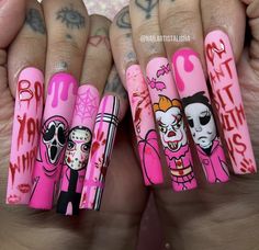 Pink Halloween Nails, Blood Nails, Nail Shapes Square, Garden Tattoo, Photography Painting, Latest Nail Art