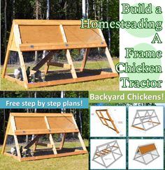 an advertisement for a backyard chicken coop with instructions on how to build and install it