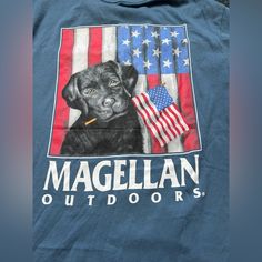 New Size Large Magellan Outdoors Blue Short Sleeve Tshirt. Patriotic Black Lab. Shirt Is A Sample For Academy. Perfect Condition. Tags Still Attached. Blue Short Sleeve Tops Made In Usa, Western Outfits Women, School Clothes, Outdoor Shirt, Black Lab, Birthday Wishlist, Outfits Women, Western Outfits, Blue Shorts