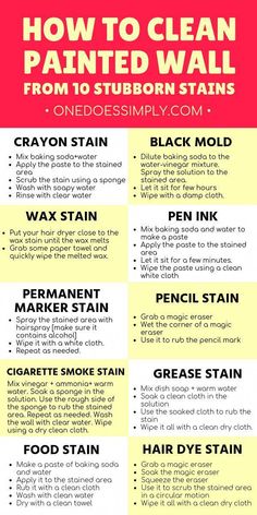 how to clean painted wall from 10 stubborn stains - one doesimly com info