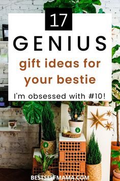 a sign that says genius gift ideas for your bestie i'm obsesed with 101